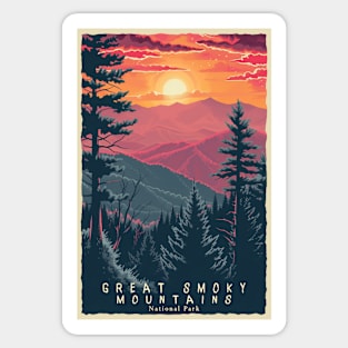 Great Smoky Mountains national park travel poster Sticker